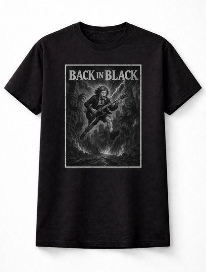 AC/DC Back In Black Angus Young High Voltage Rock Legend Adults & Kids Unisex T-Shirt