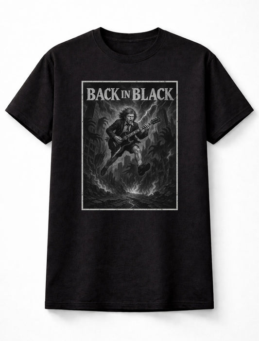 AC/DC Back In Black Angus Young High Voltage Rock Legend Adults & Kids Unisex T-Shirt