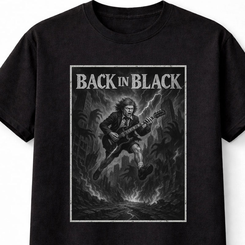 AC/DC Back In Black Angus Young High Voltage Rock Legend Adults & Kids Unisex T-Shirt