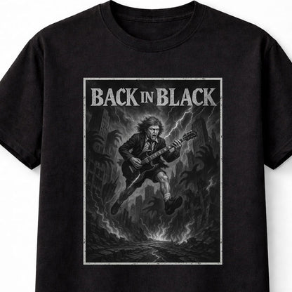 AC/DC Back In Black Angus Young High Voltage Rock Legend Adults & Kids Unisex T-Shirt