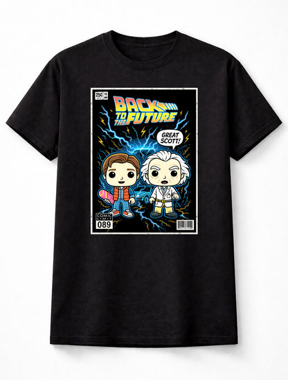 Back to the Future Marty McFly Doc Brown Great Scott DeLorean Time Travel Classic Adults & Kids Unisex T-Shirt