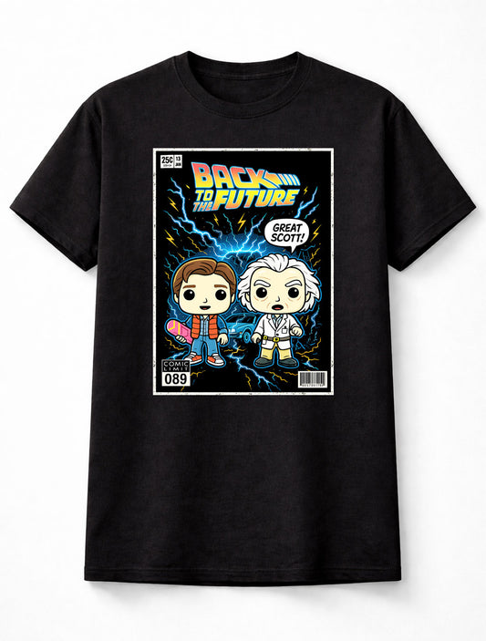 Back to the Future Marty McFly Doc Brown Great Scott DeLorean Time Travel Classic Adults & Kids Unisex T-Shirt