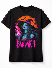 Bad Witch Gothic Halloween Moon Magic Horror Unisex T-Shirt