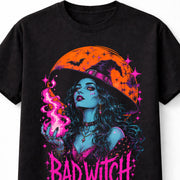 Bad Witch Gothic Halloween Moon Magic Horror Unisex T-Shirt