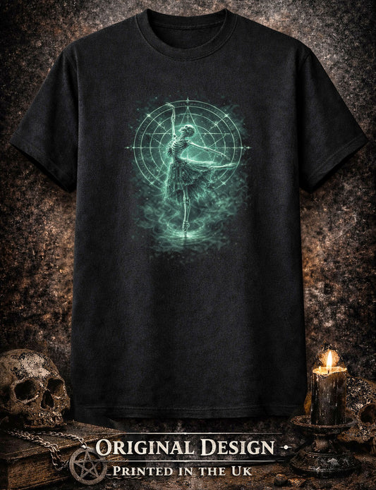 Skeleton Dancer T-Shirt Gothic Occult Ballet Unisex Black Graphic Tee