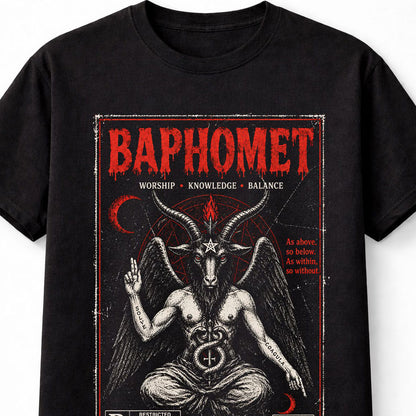 Baphomet Occult Satanic Gothic Metal Vintage Horror VHS Unisex T-Shirt