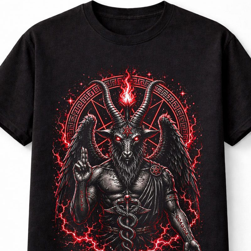 Baphomet Occult Demon Pentagram Gothic Horror Black Unisex T-Shirt