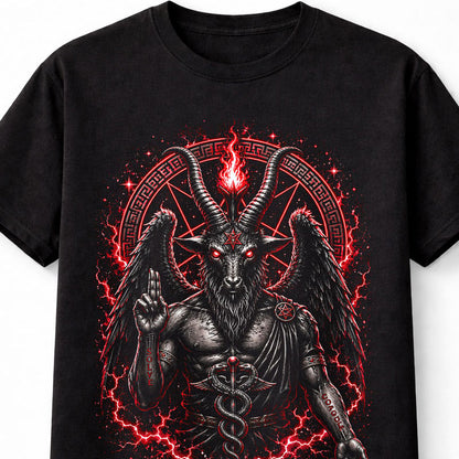 Baphomet Occult Demon Pentagram Gothic Horror Black Unisex T-Shirt