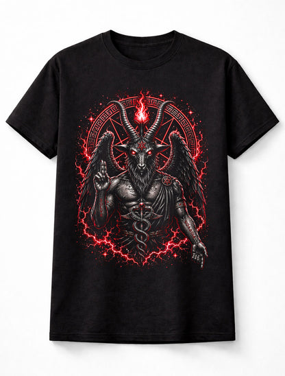 Baphomet Occult Demon Pentagram Gothic Horror Black Unisex T-Shirt