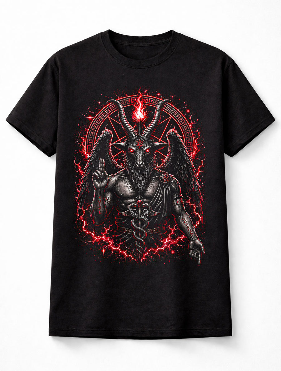 Baphomet Occult Demon Pentagram Gothic Horror Black Unisex T-Shirt