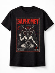 Baphomet Occult Satanic Gothic Metal Vintage Horror VHS Unisex T-Shirt