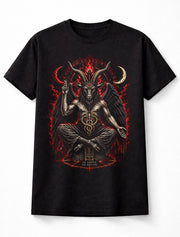 Baphomet Satanic Occult Pentagram Gothic Demon Black Unisex T-Shirt