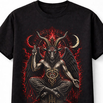 Baphomet Satanic Occult Pentagram Gothic Demon Black Unisex T-Shirt