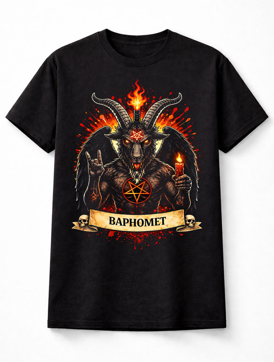Baphomet Occult Goat Demon Gothic Horror Graphic Unisex T-Shirt