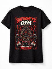 Baphomets Gym Demon Horror Gothic Fitness Graphic Unisex T-Shirt