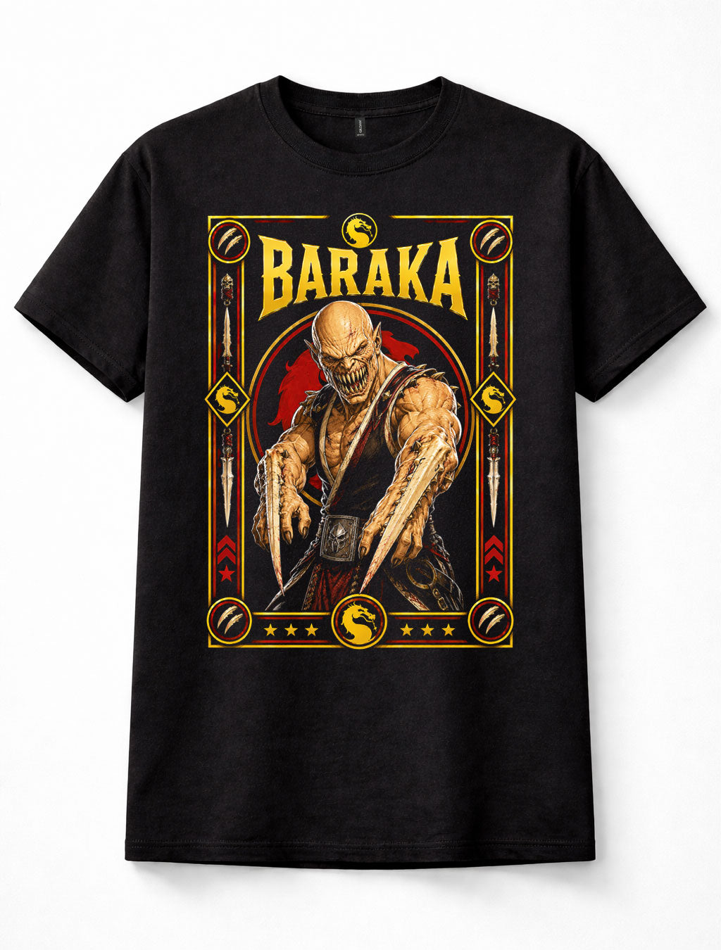 Mortal Kombat Baraka Tarkatan Warrior Fighting Game Black Unisex T-Shirt