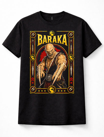 Mortal Kombat Baraka Tarkatan Warrior Fighting Game Black Unisex T-Shirt