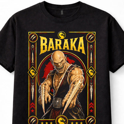 Mortal Kombat Baraka Tarkatan Warrior Fighting Game Black Unisex T-Shirt