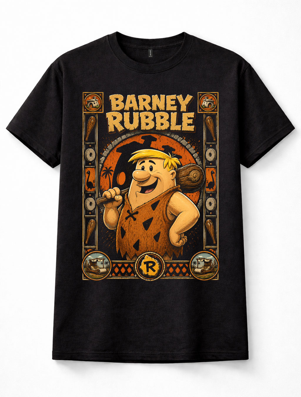 The Flintstones Barney Rubble Cartoon Graphic Tee Unisex T-Shirt