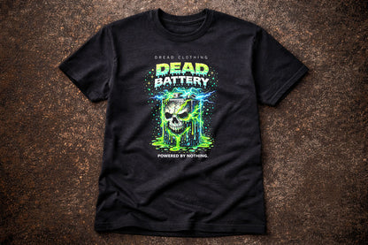 Dead Battery Skull Unisex Toxic Gothic Graphic T-Shirt Horror Dark Punk Tee