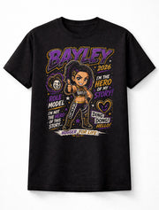 Bayley Role Model Cartoon Purple Gold WWE Wrestling Graphic Unisex T-Shirt