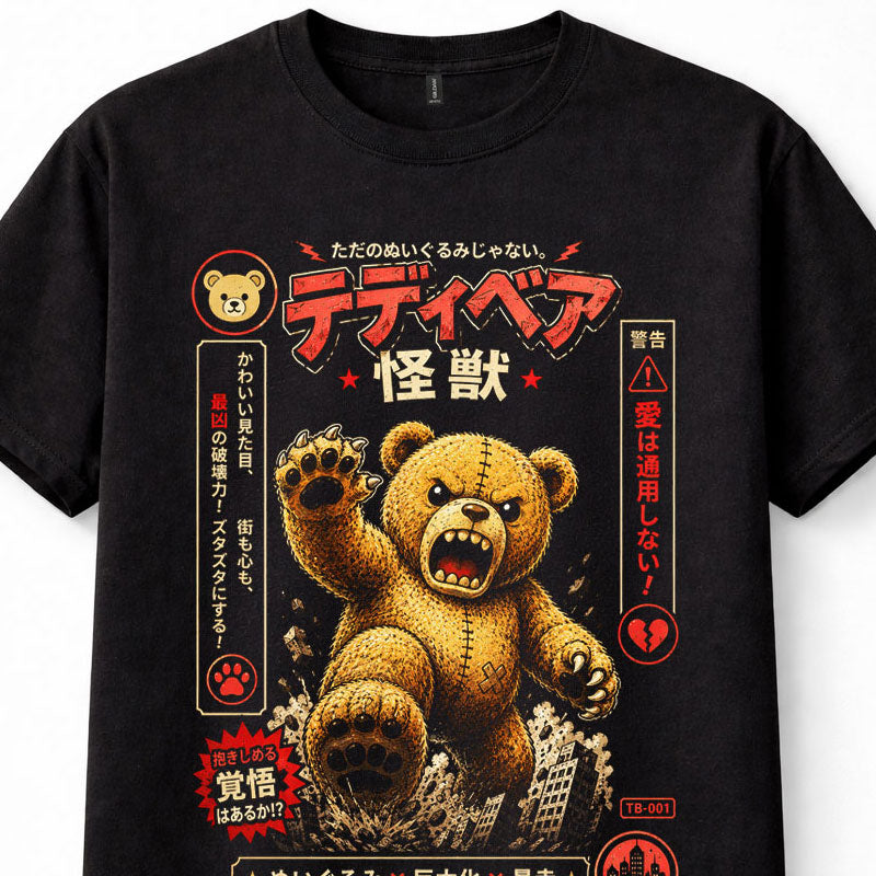Japanese Teddy Bear Kaiju Monster Horror City Rampage Unisex T-Shirt