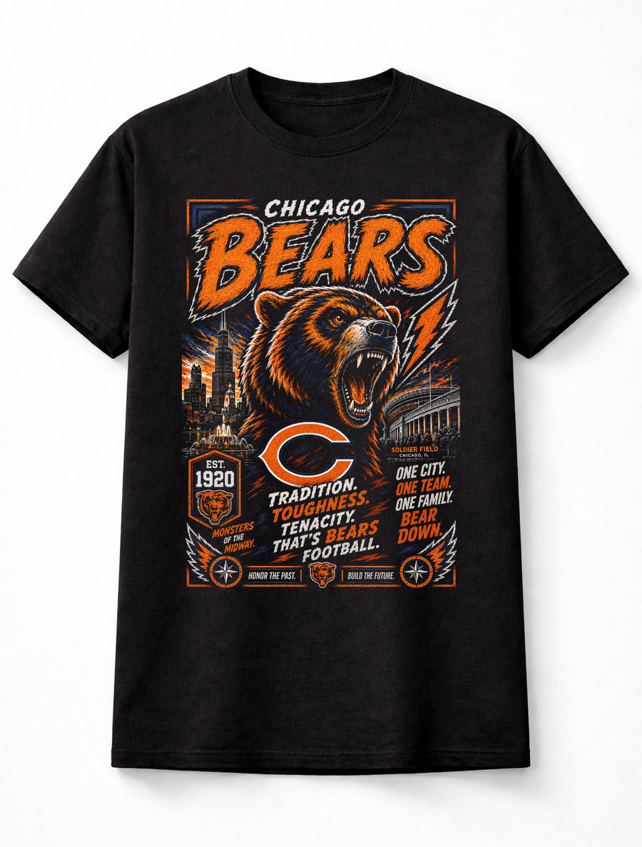 Chicago Bears NFL Football Bear Mascot Soldier Field Fan Gift Unisex T-Shirt