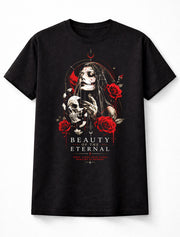 Beauty Of The Eternal Gothic Skull Roses Dark Fantasy Unisex T-Shirt