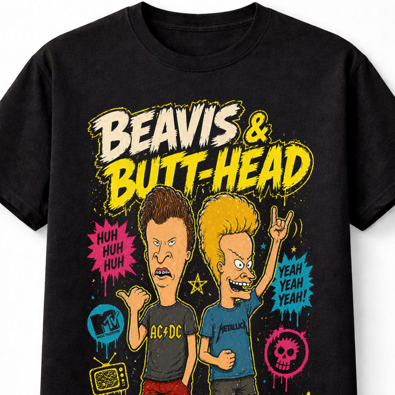 Beavis and Butt-Head MTV Cartoon Rock Metal Funny Graphic Unisex T-Shirt