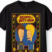 Beavis and Butt-Head MTV Heavy Metal Cartoon Rock Black Unisex T-Shirt