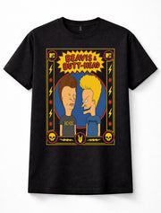 Beavis and Butt-Head MTV Heavy Metal Cartoon Rock Black Unisex T-Shirt