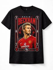 David Beckham Manchester United Number 7 Football Legend Black Unisex T-Shirt