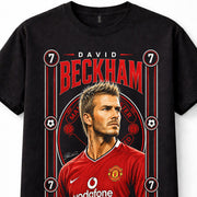 David Beckham Manchester United Number 7 Football Legend Black Unisex T-Shirt