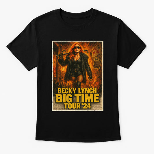 Becky Lynch Big Time The Man Tour '24 Unisex T-Shirt – Retro Wrestling Graphic Tee