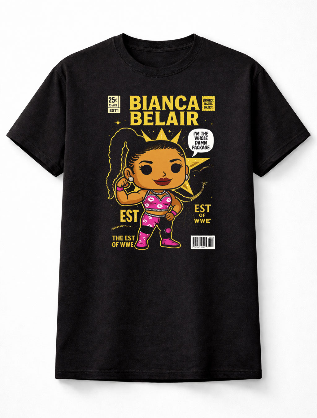 Bianca Belair WWE T-Shirt EST Wrestling Unisex Black Graphic Tee