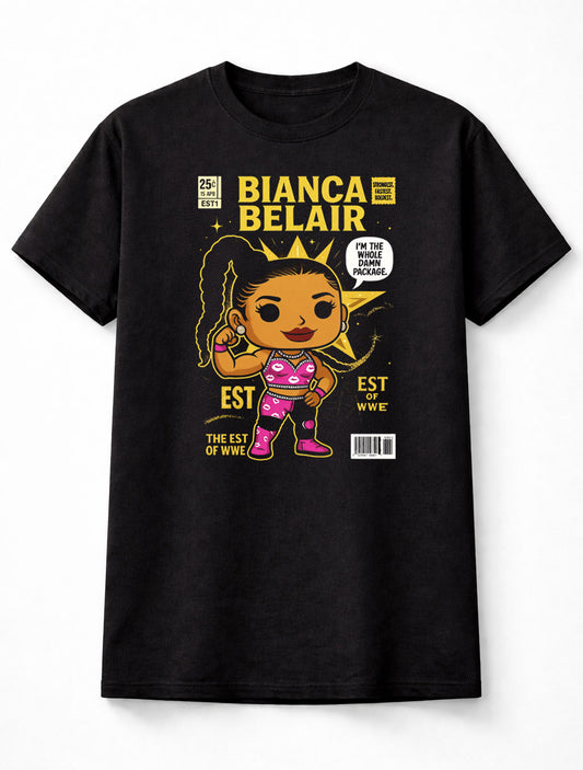 Bianca Belair WWE T-Shirt EST Wrestling Unisex Black Graphic Tee