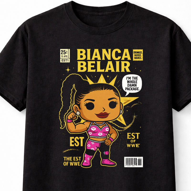 Bianca Belair WWE T-Shirt EST Wrestling Unisex Black Graphic Tee