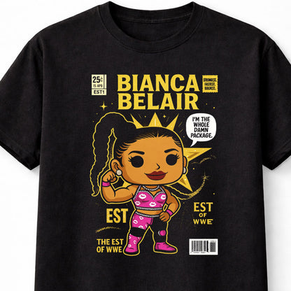 Bianca Belair WWE T-Shirt EST Wrestling Unisex Black Graphic Tee