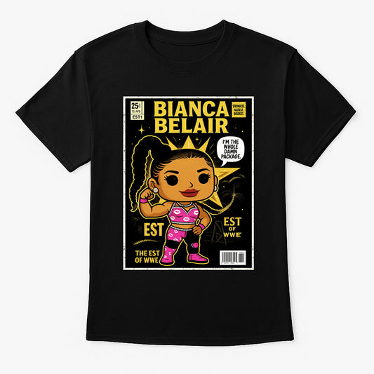 Bianca Belair Funko Pop Comic Style Unisex T-Shirt The StrongEST WWE Retro Tee