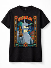 Futurama Bender Robot Sci-Fi Cartoon Graphic Tee Unisex T-Shirt