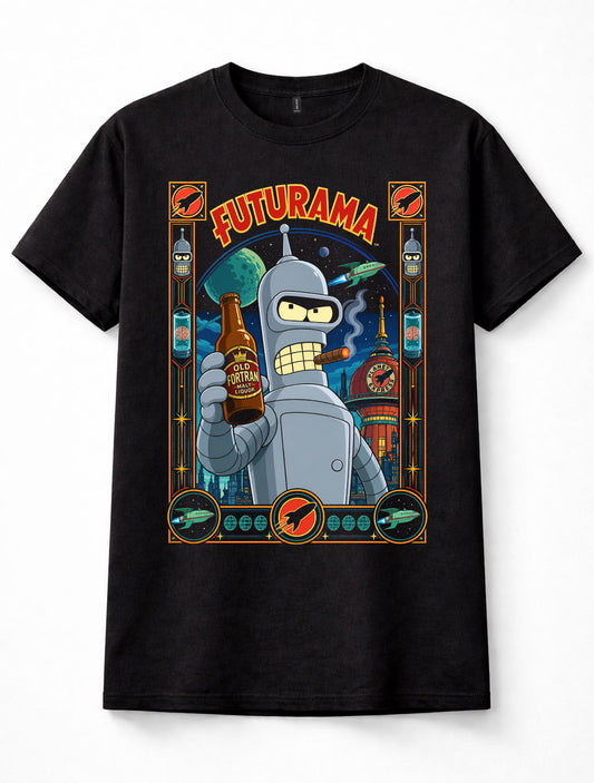 Futurama Bender Robot Sci-Fi Cartoon Graphic Tee Unisex T-Shirt