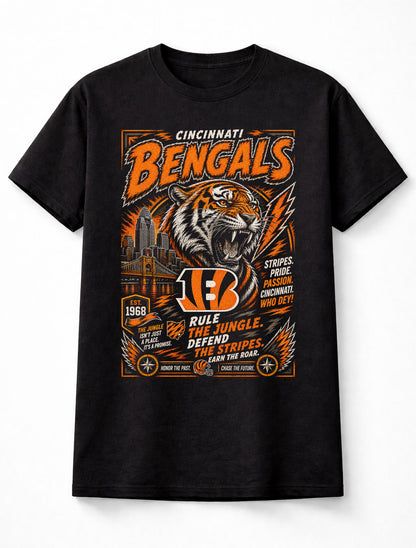 Cincinnati Bengals NFL Tiger Mascot Football Fan Gift Unisex T-Shirt