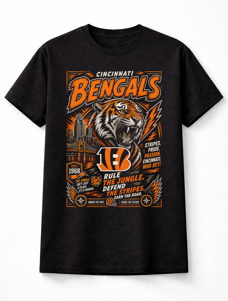 Cincinnati Bengals NFL Tiger Mascot Football Fan Gift Unisex T-Shirt