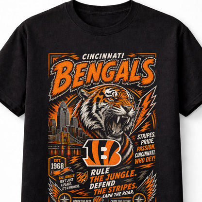 Cincinnati Bengals NFL Tiger Mascot Football Fan Gift Unisex T-Shirt