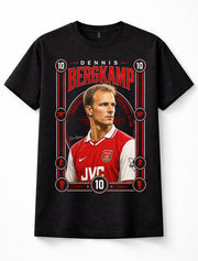 Dennis Bergkamp Arsenal FC Number 10 Football Legend Black Unisex T-Shirt