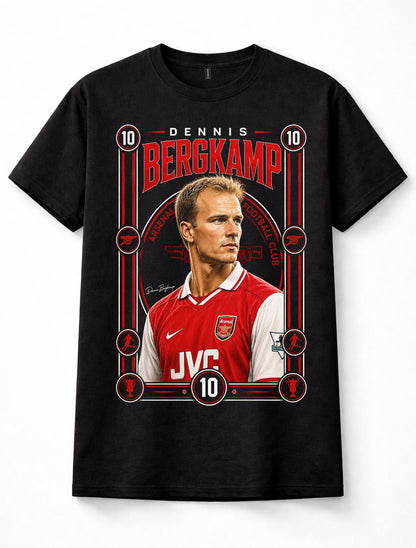 Dennis Bergkamp Arsenal FC Number 10 Football Legend Black Unisex T-Shirt