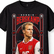 Dennis Bergkamp Arsenal FC Number 10 Football Legend Black Unisex T-Shirt