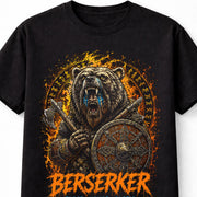 Viking Berserker Bear Warrior Axe Nordic Mythology Unisex T-Shirt