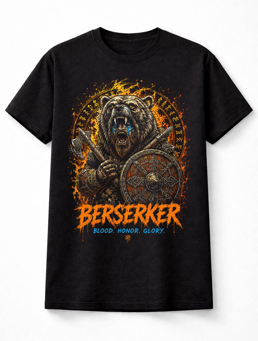 Viking Berserker Bear Warrior Axe Nordic Mythology Unisex T-Shirt