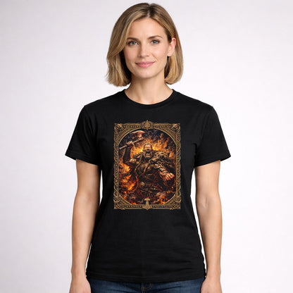 Viking Berserker Warrior with Axe Norse Mythology T-Shirt Unisex Fiery Battle